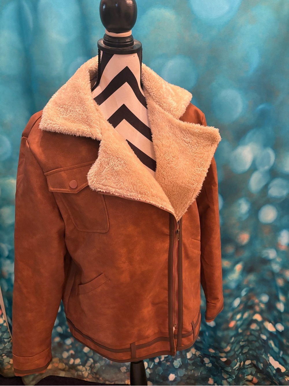 Women's Brown Faux-Suede Shearling Jacket - Carhartt